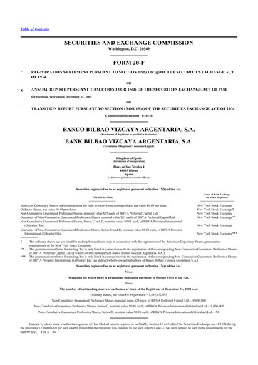 Thumbnail Banco Bilbao Vizcaya Argentaria 20-F Annual Report 