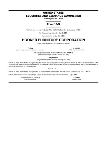 Thumbnail Hooker Furnishings 10-Q Quarterly Report FY 