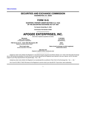 Thumbnail Apogee Enterprises 10-Q Quarterly Report FY 