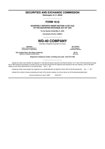 Thumbnail WD-40 Company
 10-Q Quarterly Report FY 