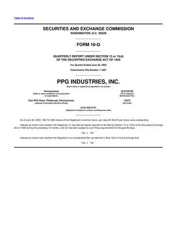 Thumbnail PPG Industries
 10-Q Quarterly Report FY 