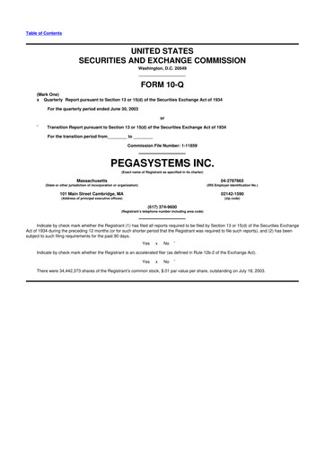 Thumbnail Pegasystems 10-Q Quarterly Report FY 