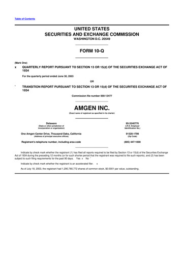 Miniature Amgen 10-Q Rapport trimestriel  