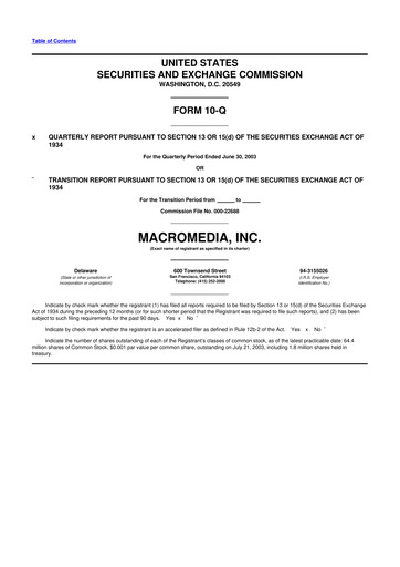 Miniature Macromedia 10-Q Rapport trimestriel  