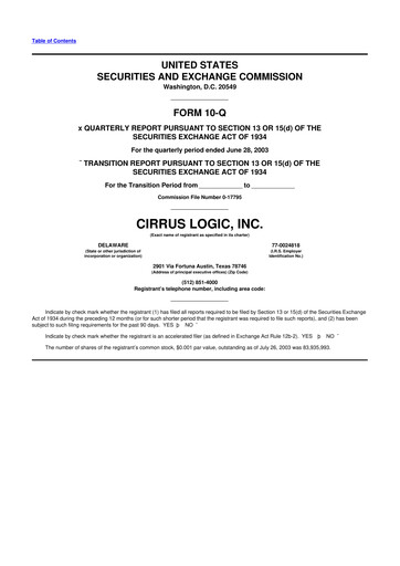 Thumbnail Cirrus Logic
 10-Q Quarterly Report FY 