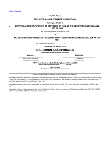 Thumbnail Ducommun 10-Q Quarterly Report FY 