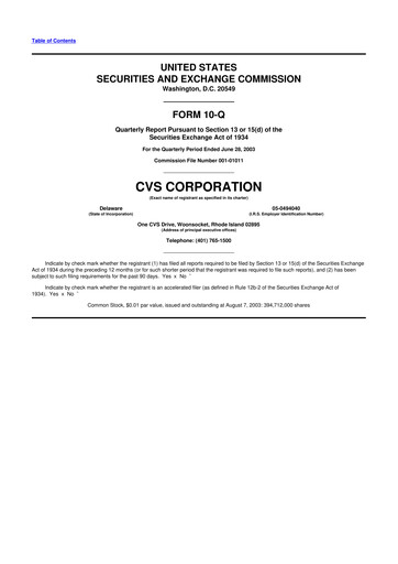 Vorschaubild CVS Health 10-Q Quartalsbericht  