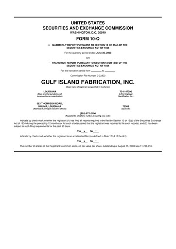 Thumbnail Gulf Island Fabrication
 10-Q Quarterly Report FY 