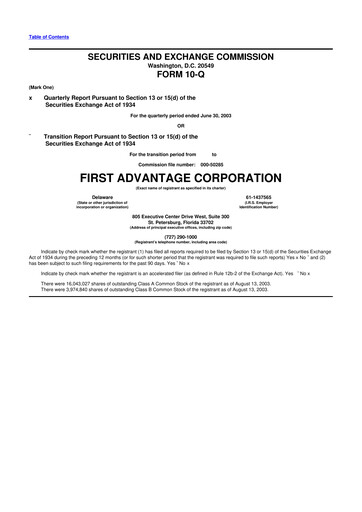 Miniature First Advantage 10-Q Rapport trimestriel  