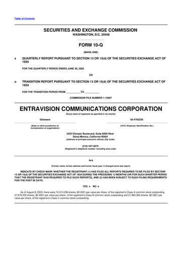 Thumbnail Entravision Communications
 10-Q Quarterly Report FY 