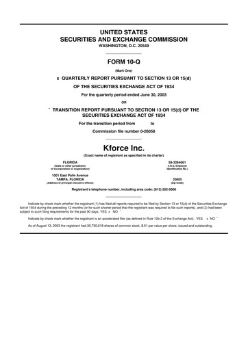 Thumbnail Kforce 10-Q Quarterly Report FY 