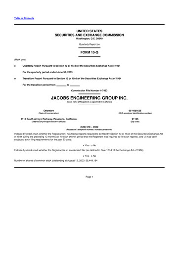 Miniature Jacobs Engineering 10-Q Rapport trimestriel  
