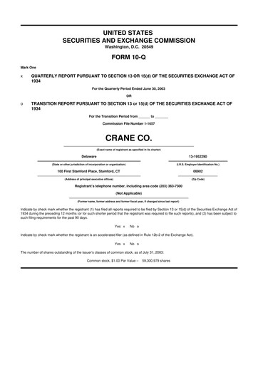 Thumbnail Crane NXT 10-Q Quarterly Report FY 