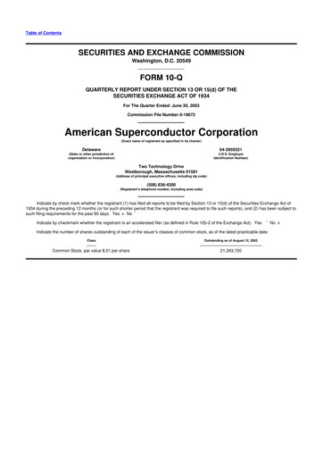 Vorschaubild American Superconductor Corporation 10-Q Quartalsbericht  