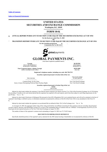 Thumbnail Global Payments 10-K Annual Report 