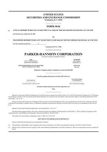 Thumbnail Parker-Hannifin
 10-K Annual Report 