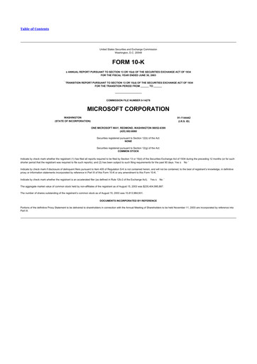 Thumbnail Microsoft 10-K Annual Report 