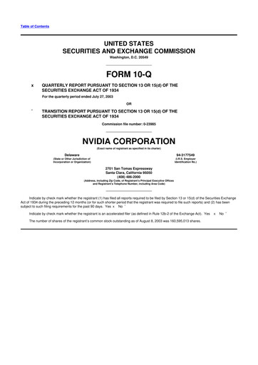 Thumbnail NVIDIA 10-Q Quarterly Report FY 