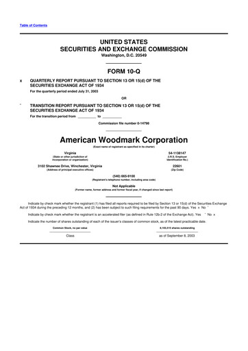 Thumbnail American Woodmark
 10-Q Quarterly Report FY 