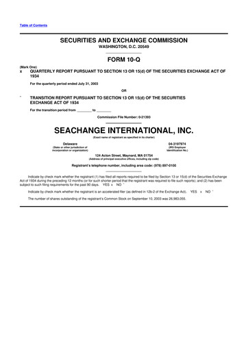 Thumbnail SeaChange International 10-Q Quarterly Report FY 