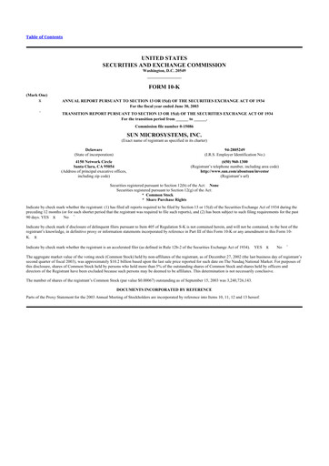 Thumbnail Sun Microsystems 10-K Annual Report 