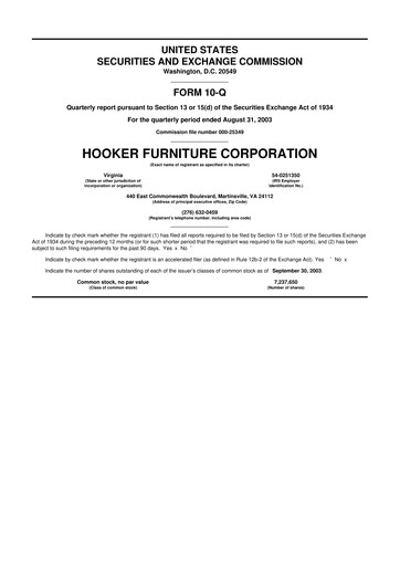 Thumbnail Hooker Furnishings 10-Q Quarterly Report FY 