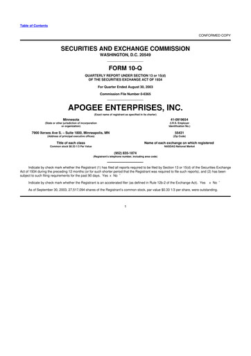 Thumbnail Apogee Enterprises 10-Q Quarterly Report FY 