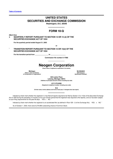 Vorschaubild Neogen 10-Q Quartalsbericht  
