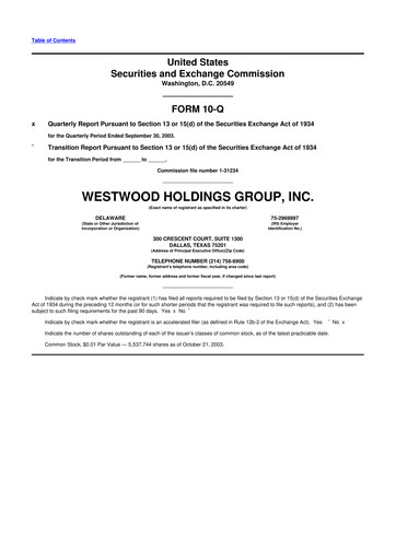 Thumbnail Westwood Holdings Group 10-Q Quarterly Report FY 