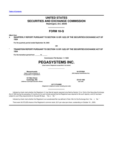 Thumbnail Pegasystems 10-Q Quarterly Report FY 