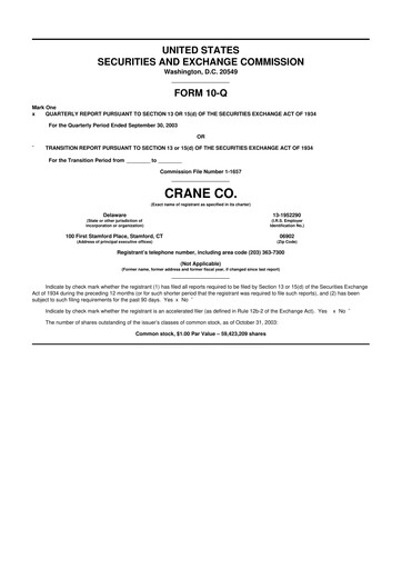 Thumbnail Crane NXT 10-Q Quarterly Report FY 