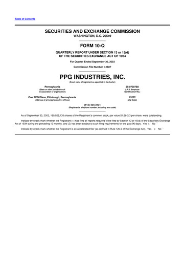 Thumbnail PPG Industries
 10-Q Quarterly Report FY 
