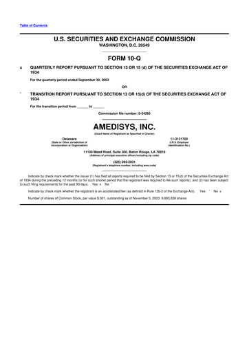 Thumbnail Amedisys 10-Q Quarterly Report FY 