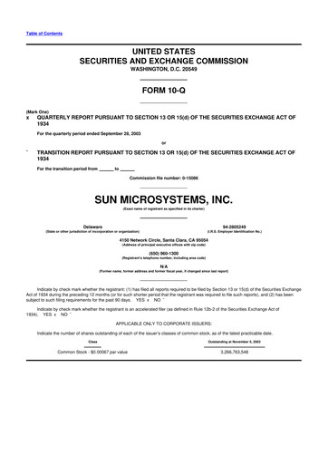 Thumbnail Sun Microsystems 10-Q Quarterly Report FY 