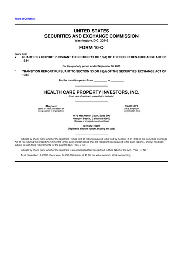 Thumbnail Healthpeak Properties
 10-Q Quarterly Report FY 