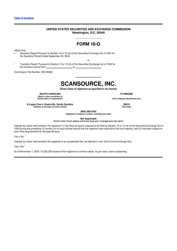 Thumbnail ScanSource 10-Q Quarterly Report FY 
