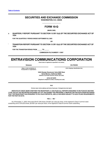 Thumbnail Entravision Communications
 10-Q Quarterly Report FY 