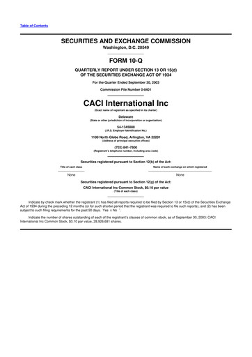 Thumbnail CACI International Inc 10-Q Quarterly Report FY 