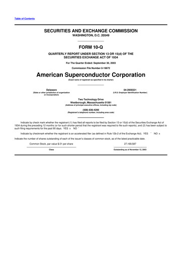 Vorschaubild American Superconductor Corporation 10-Q Quartalsbericht  