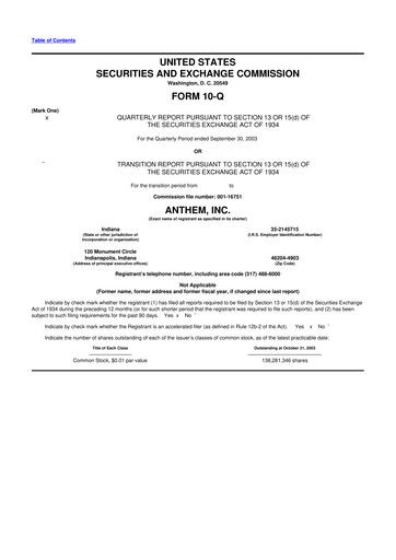 Thumbnail Elevance Health 10-Q Quarterly Report FY 