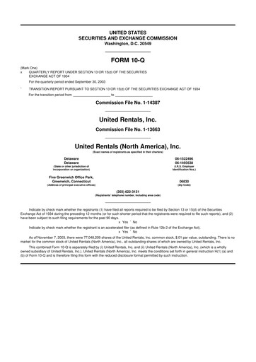 Vorschaubild United Rentals
 10-Q Quartalsbericht  