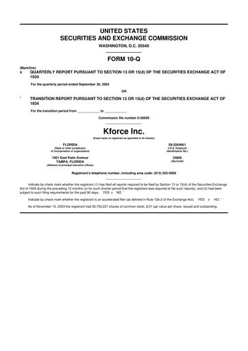 Thumbnail Kforce 10-Q Quarterly Report FY 