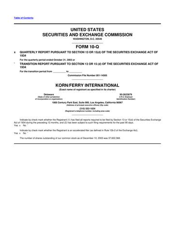 Thumbnail Korn Ferry
 10-Q Quarterly Report FY 