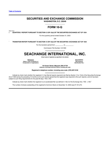 Thumbnail SeaChange International 10-Q Quarterly Report FY 