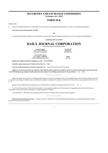 Thumbnail Daily Journal 10-K Annual Report 