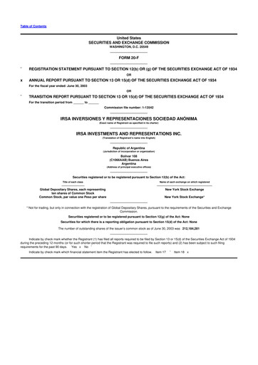 Thumbnail IRSA Inversiones y Representaciones 20-F Annual Report 