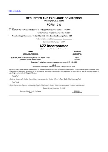 Thumbnail AZZ 10-Q Quarterly Report FY 