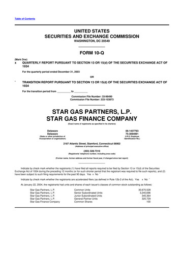 Thumbnail Star Group 10-Q Quarterly Report FY 