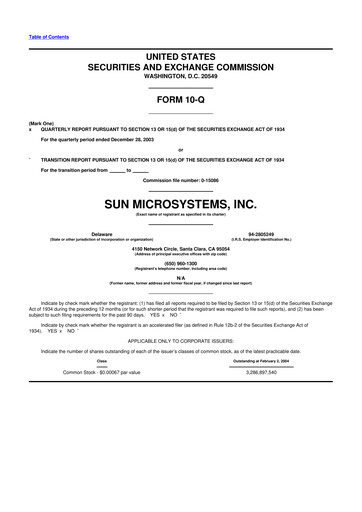 Thumbnail Sun Microsystems 10-Q Quarterly Report FY 