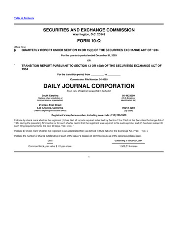 Thumbnail Daily Journal 10-Q Quarterly Report FY 